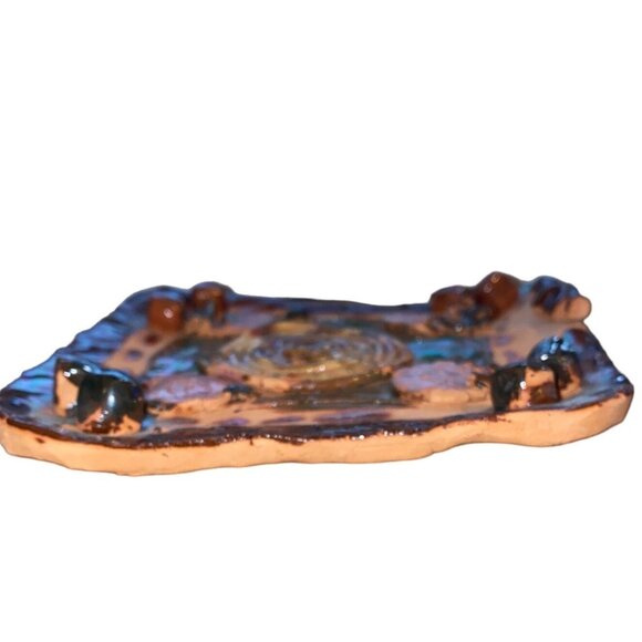 Handcrafted Ceramic Square Plate With Textured Design - Picture 4 of 6